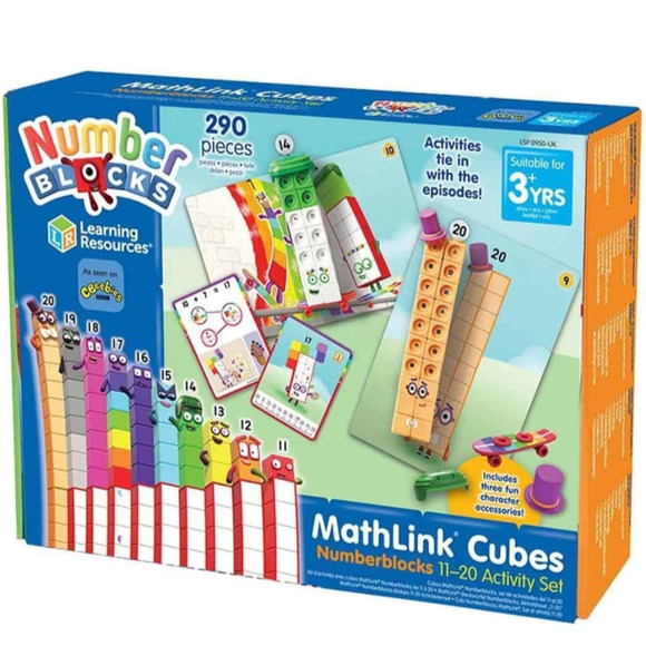 Learning Resources Number blocks MathLink Cubes 11-20 Activity Set - Picture 1 of 6